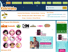 Tablet Screenshot of kidswebs.com
